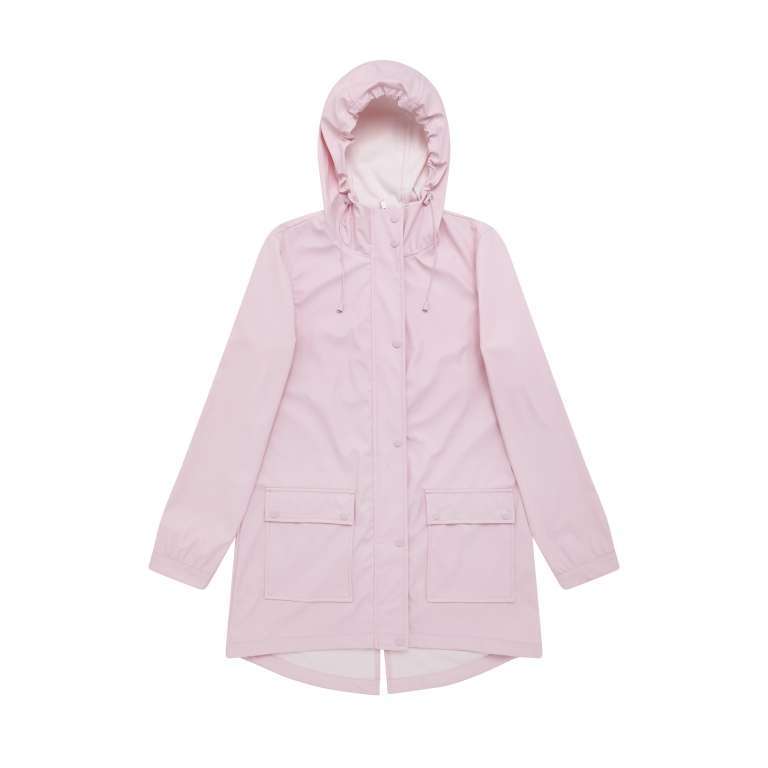 Parka rosa con cappuccio