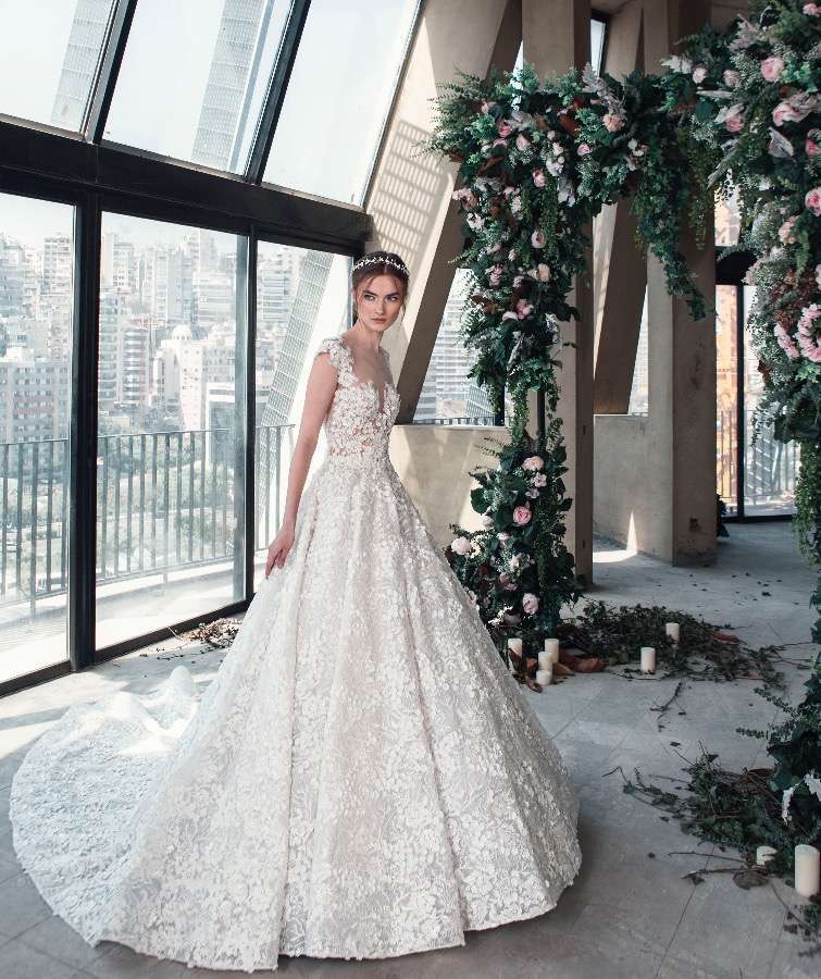 Vestito da sposa ampio in pizzo La Mariée di Tony Ward