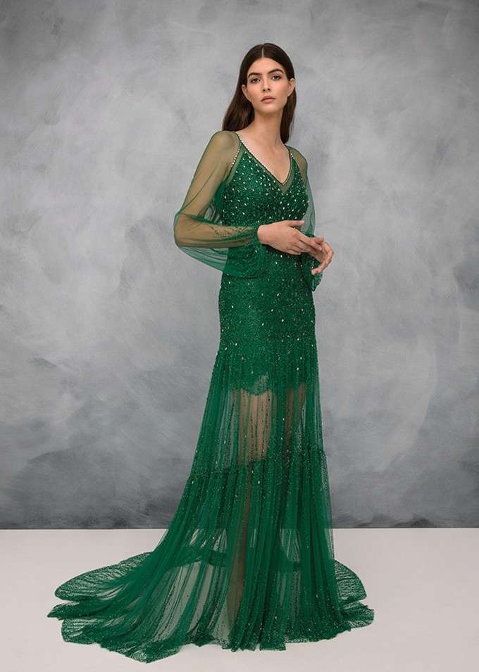 Abito da cerimonia verde Jenny Packham