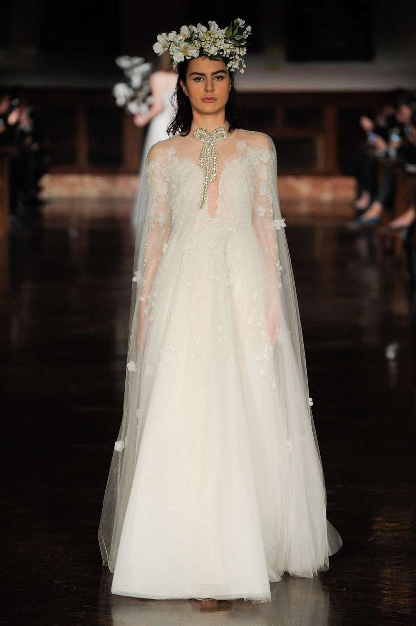 Abito da sposa a trapezio in tulle Reem Acra