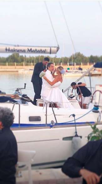 Claudio e Francesca in barca
