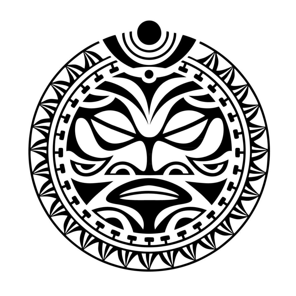 Particolare disegno per tatuaggio sole maori
