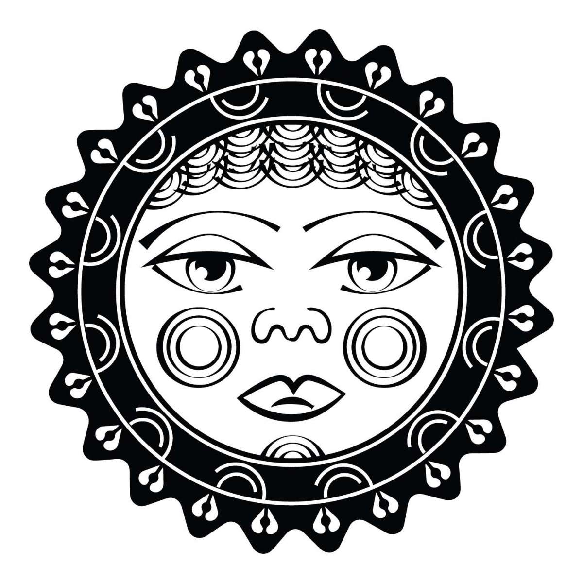 Sole maori per tatuaggio con aree in nero