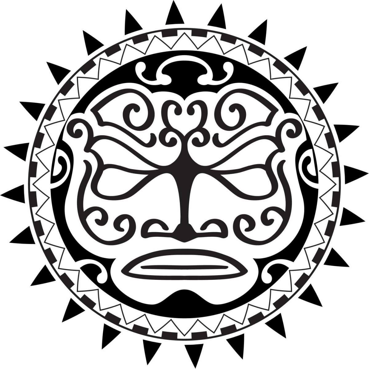 Tatuaggio con sole maori