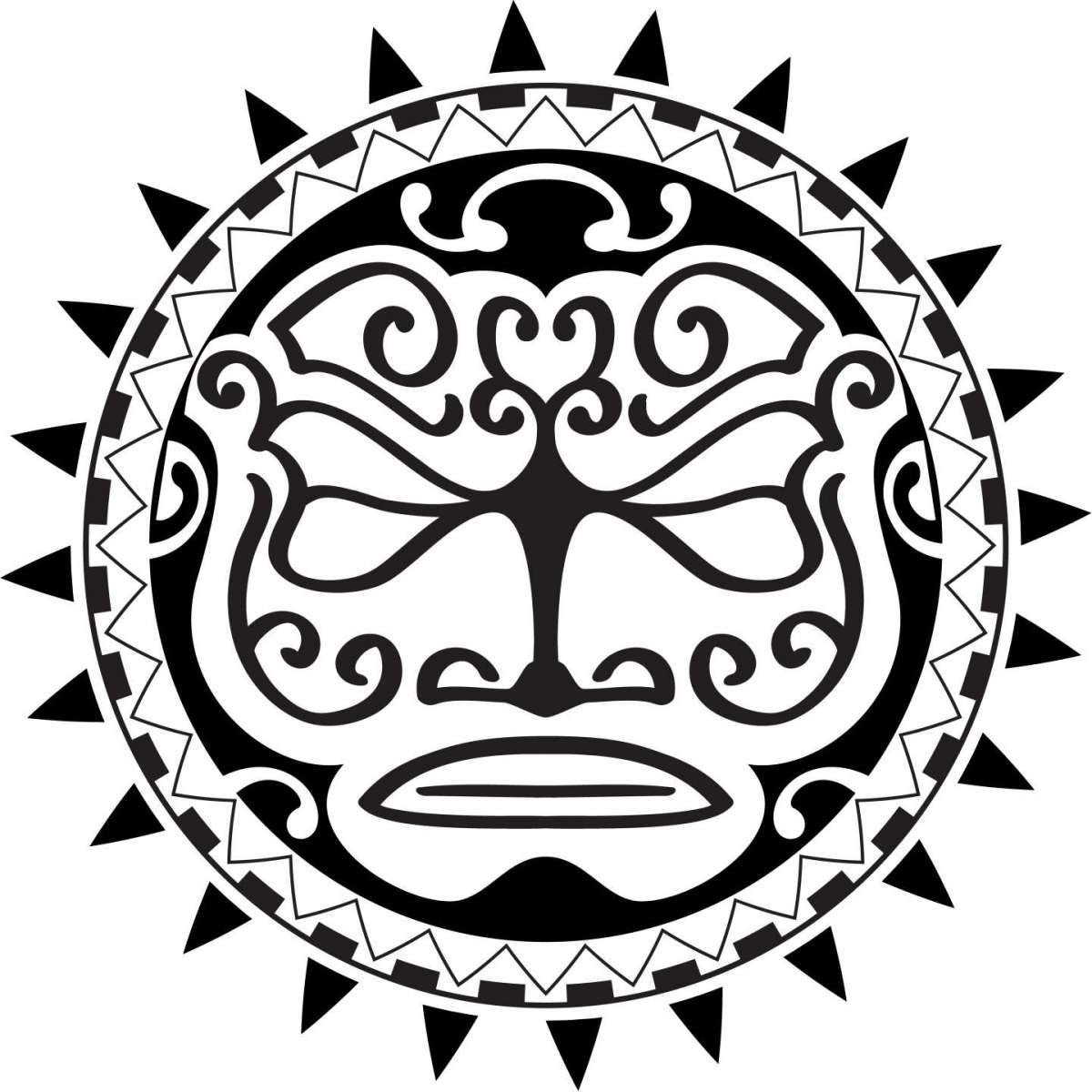 Tatuaggio con sole maori