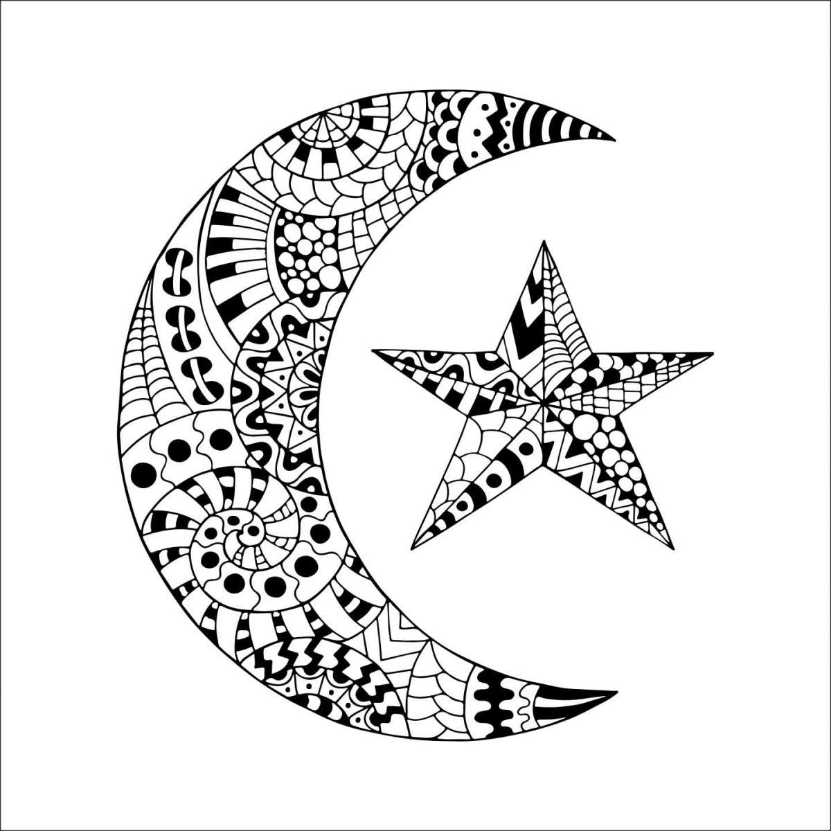 Tatuaggio maori con luna e stella
