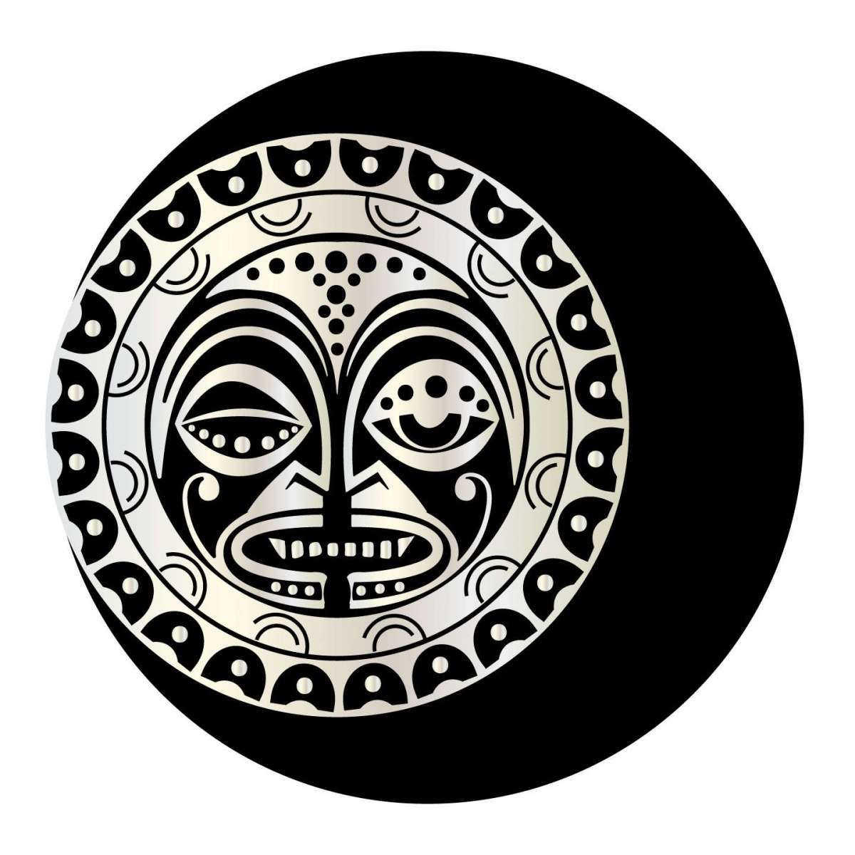 Tatuaggio sole maori e luna piena