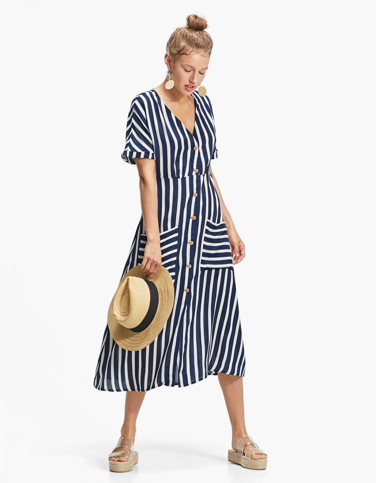 Vestito chemisier a righe Stradivarius