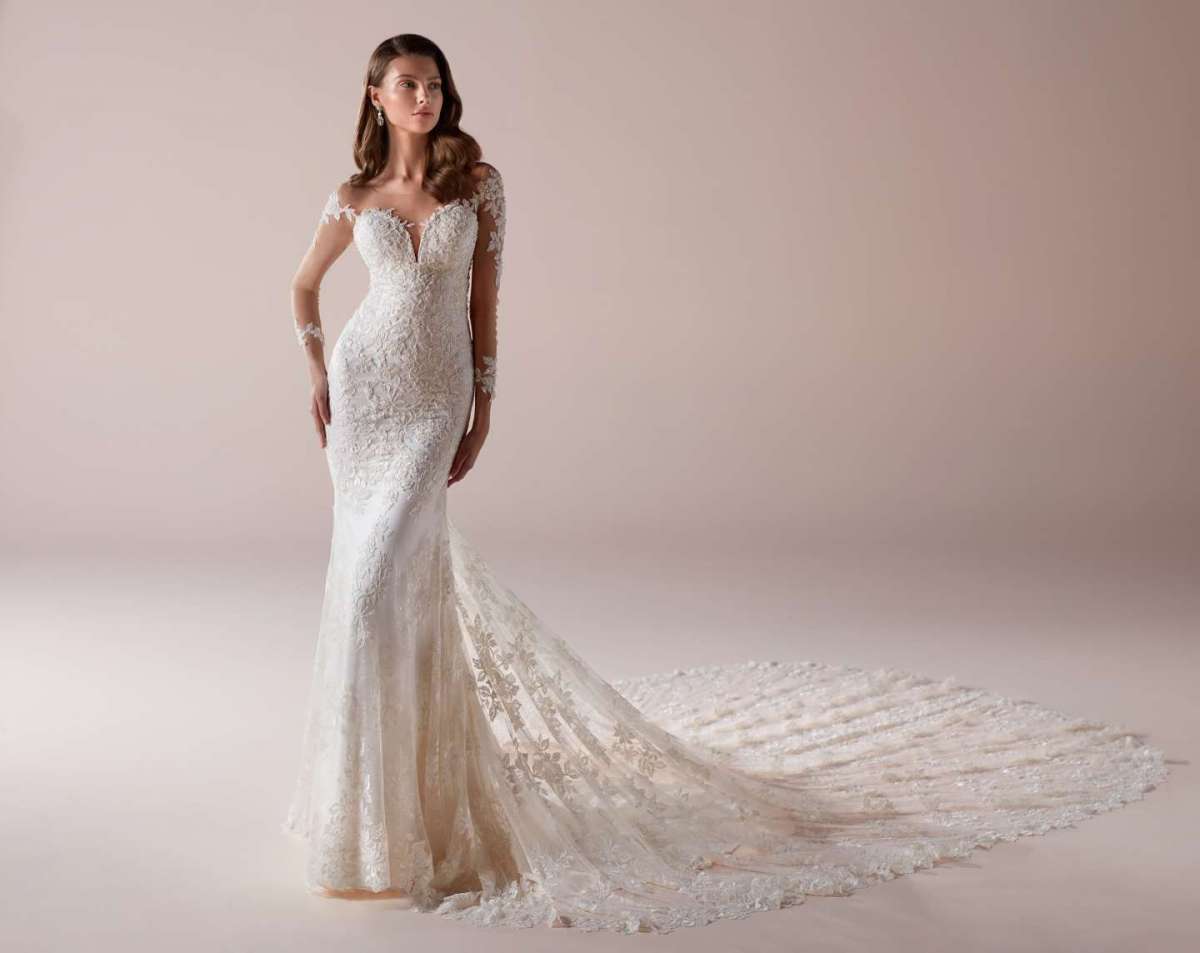 Vestito da sposa a sirena in pizzo Romance