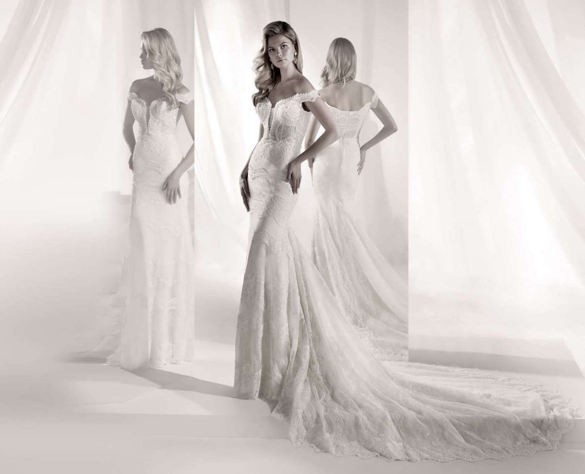 Abito da sposa a sirena Nicole Luxury in pizzo chantilly