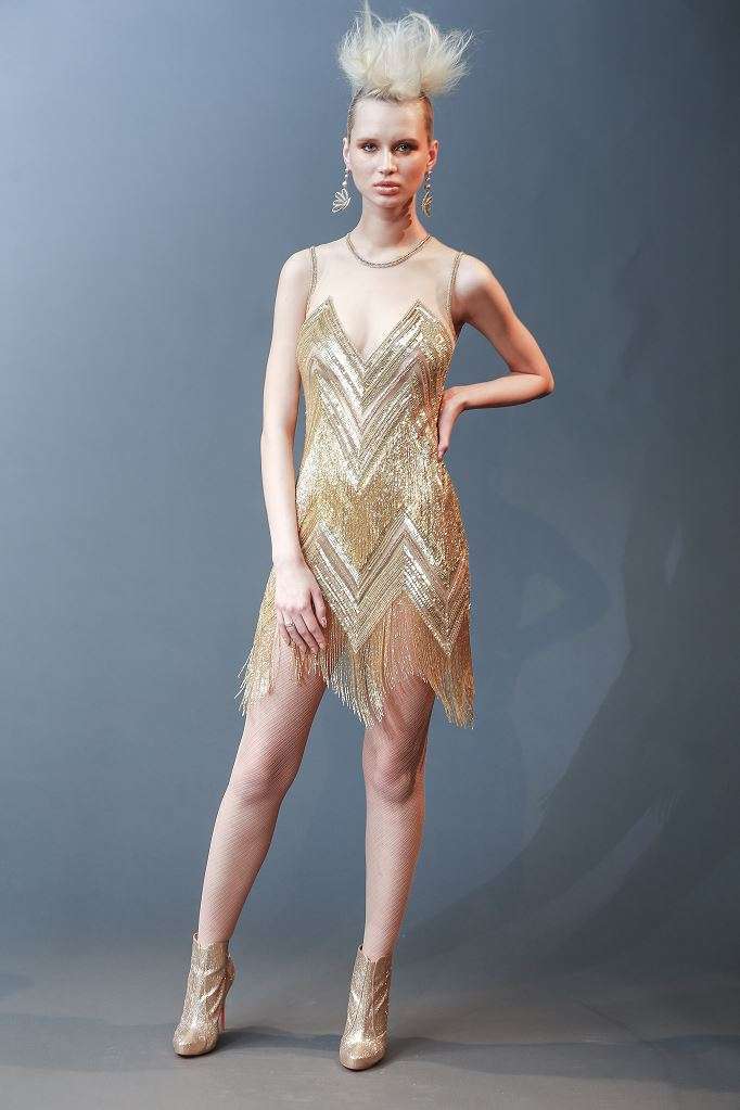 Abito da sposa corto oro Naeem Khan