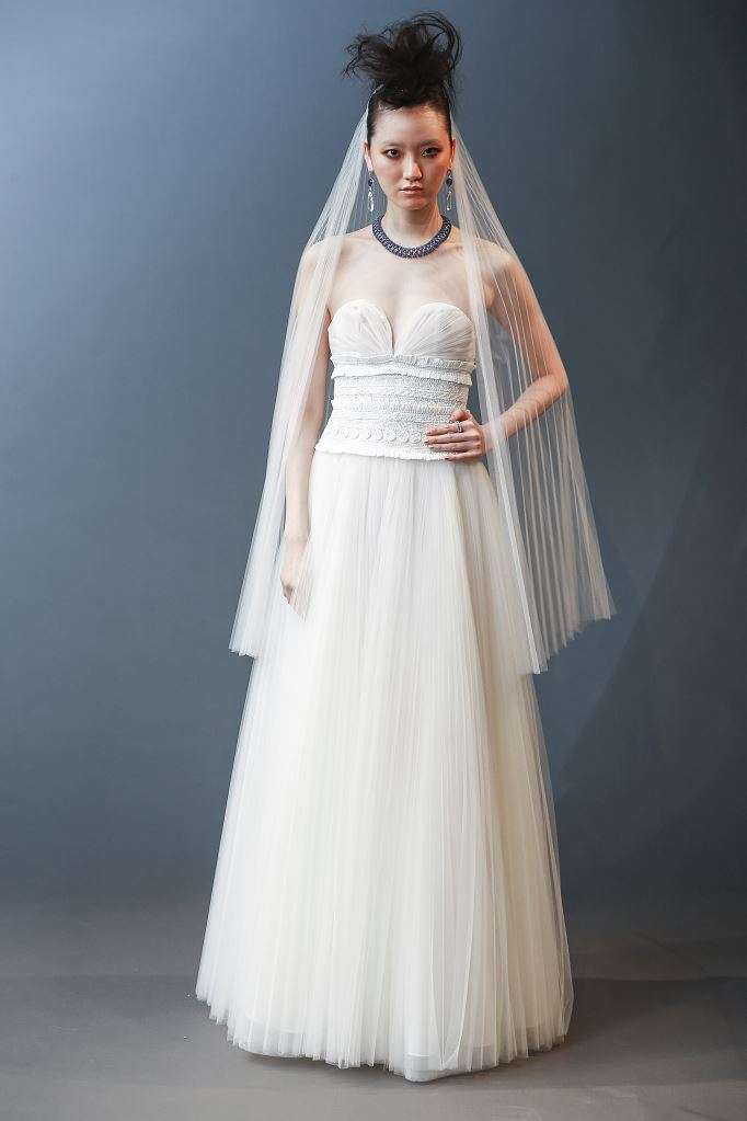 Abito da sposa plissè in tulle Naeem Khan