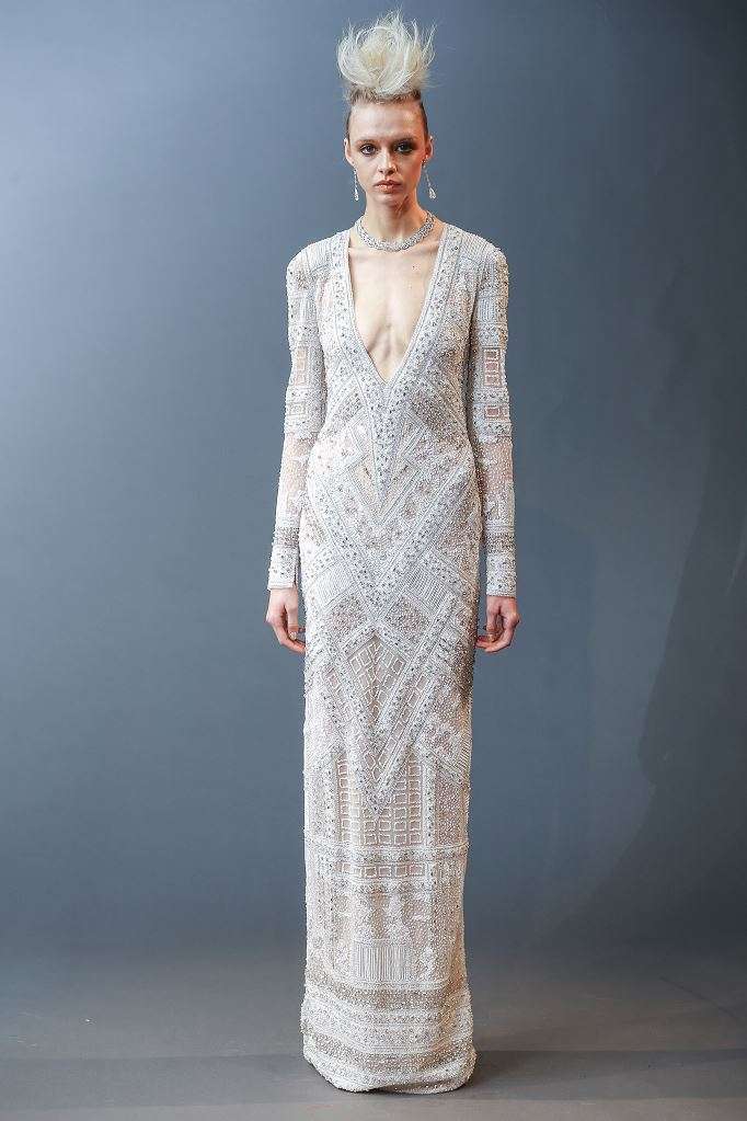 Abito da sposa scivolato con cristalli Naeem Khan