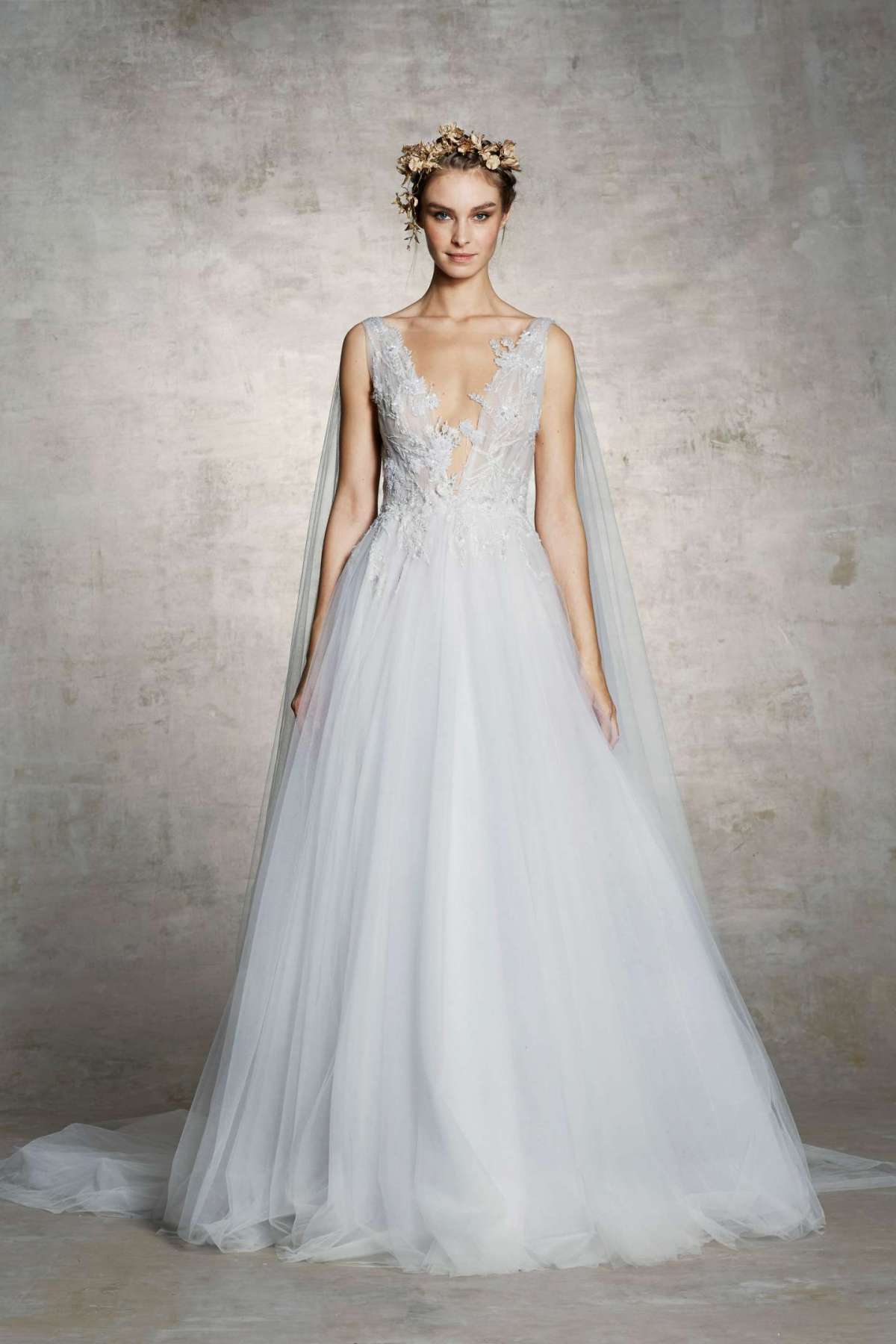 Vestito da sposa in tulle e pizzo Marchesa