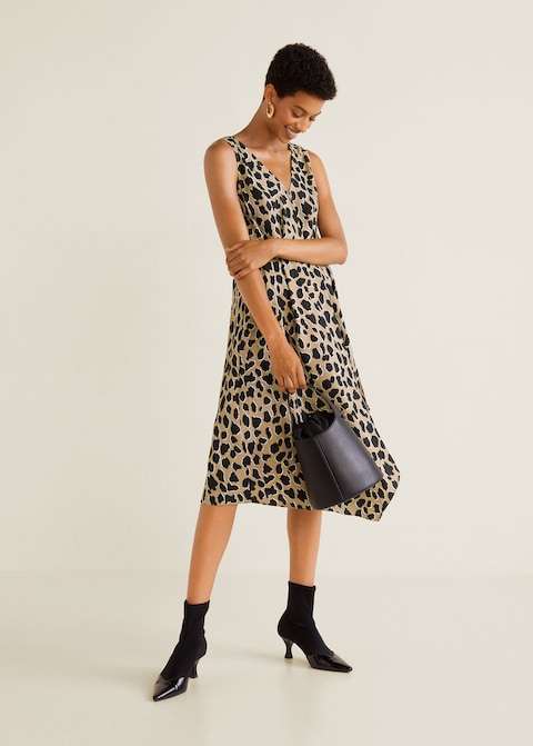 Vestito midi animalier Mango a 59,99 euro