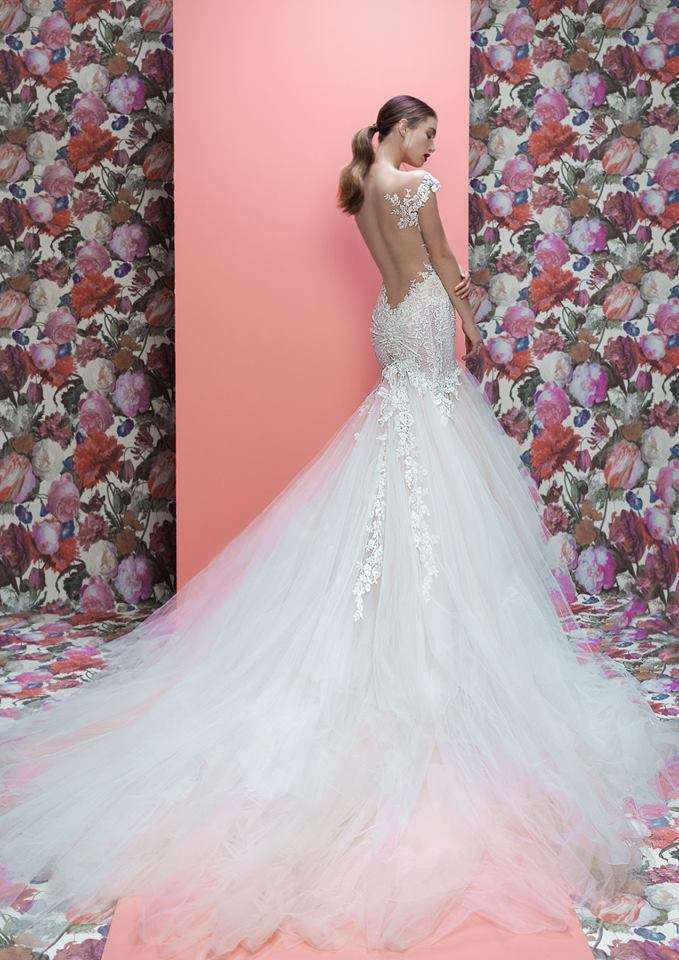 Abito da sposa a sirena in tulle e pizzo francese Galia Lahav