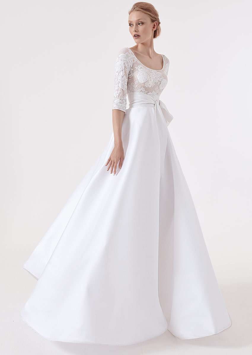 Abito da sposa da principessa in seta e pizzo Giuseppe Papini