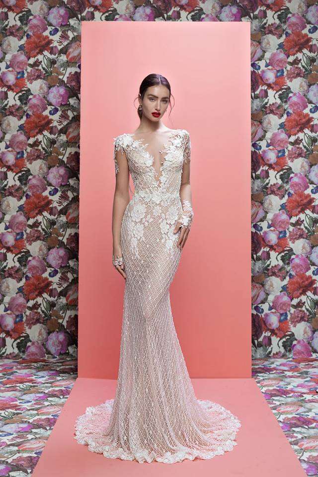 Abito da sposa tatto in pizzo a sirena Galia Lahav