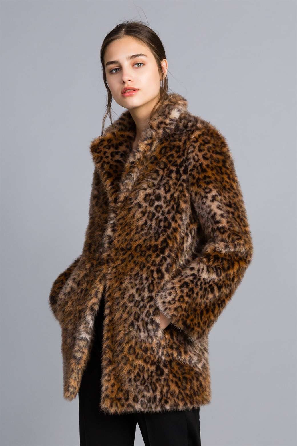 Cappotto animalier in pelliccia sintetica Twinset Milano