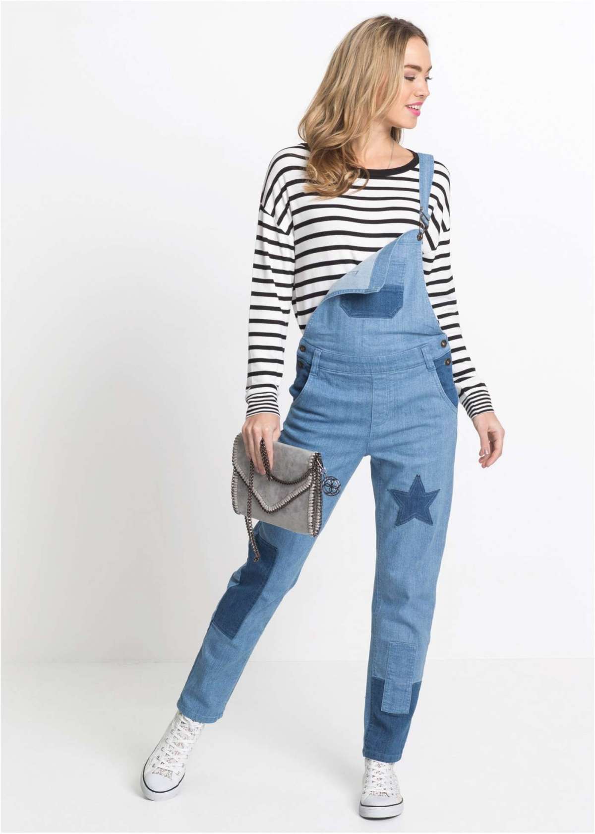 Salopette di jeans lunga Bonprix