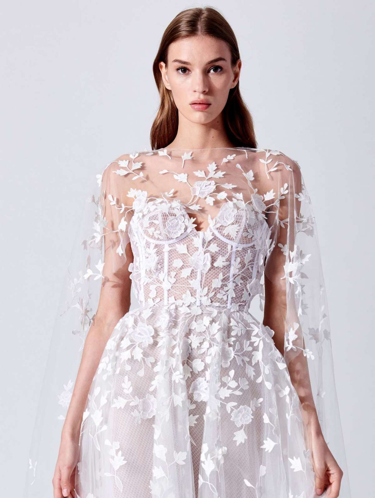 Abito da sposa in pizzo con bustier Oscar De La Renta