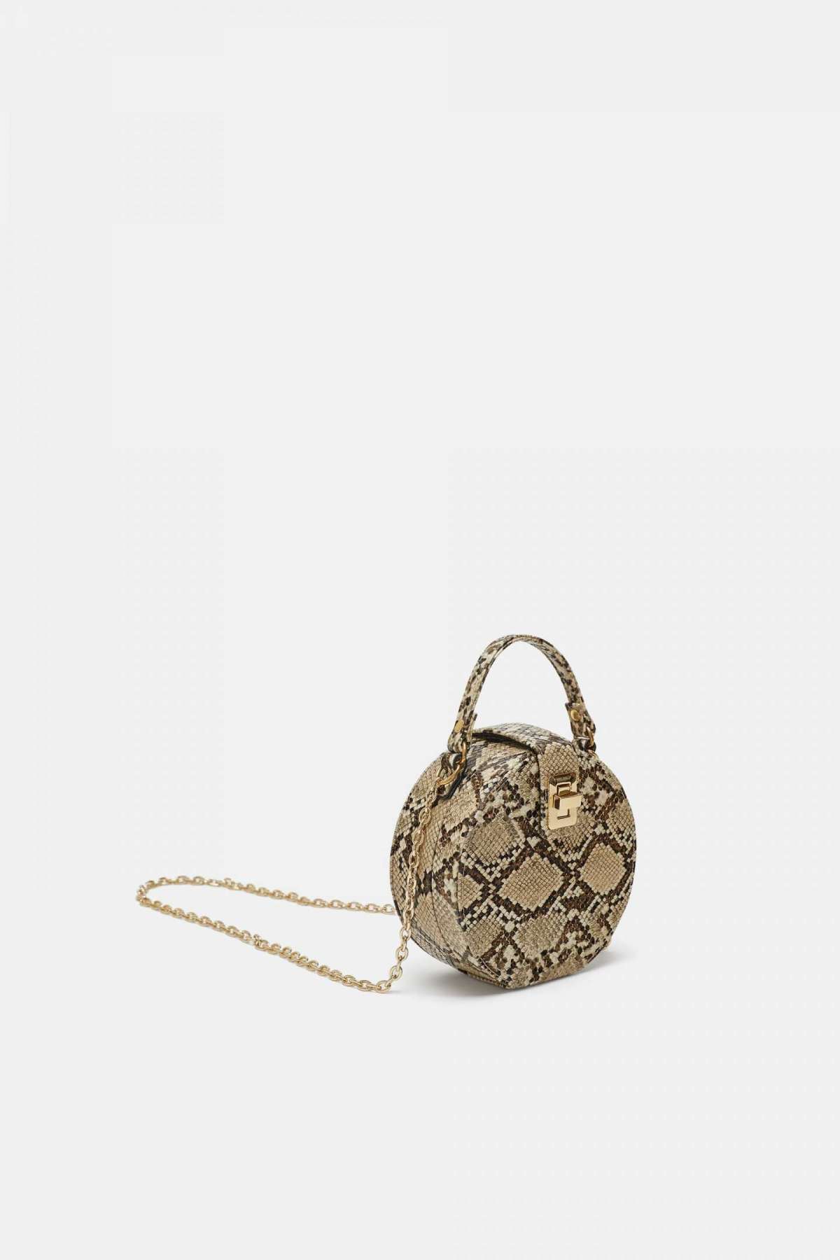 Borsa tonda con stampa animalier Zara a 39,95 euro