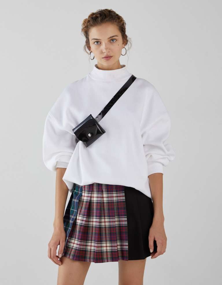 Gonna corta invernale tartan Bershka