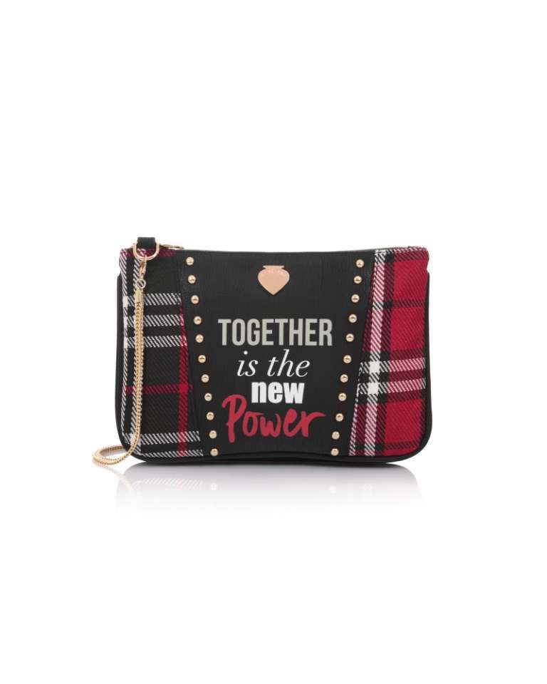 Pochette tartan con borchie Le Pandorine