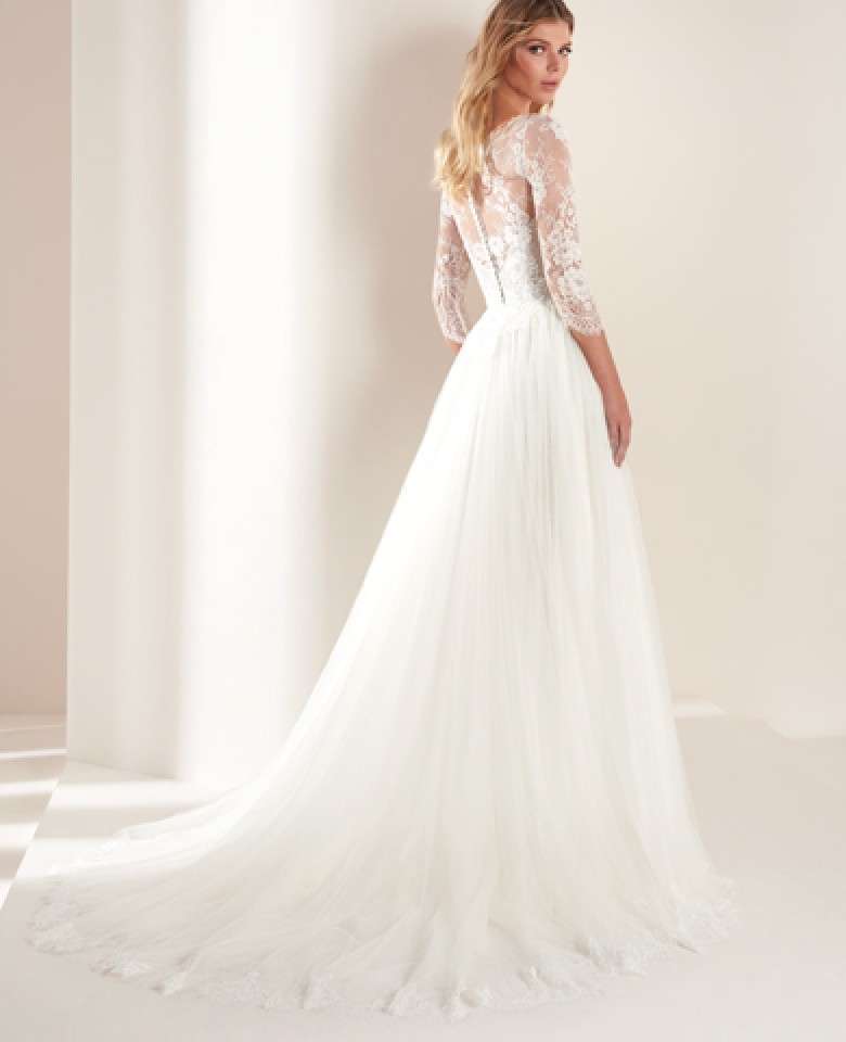 Vestito da sposa ampio in pizzo Hannibal Laguna