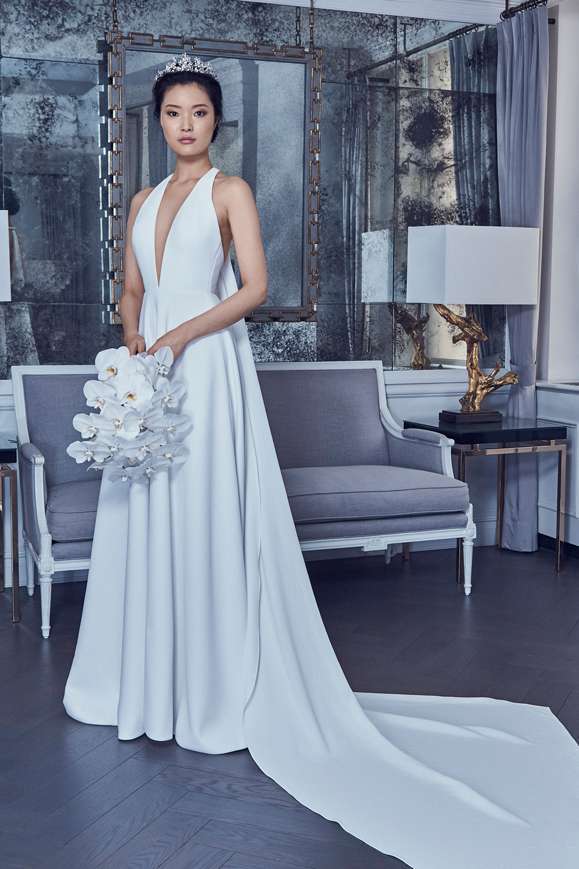 Vestito da sposa scivolato in seta Romona Keveza