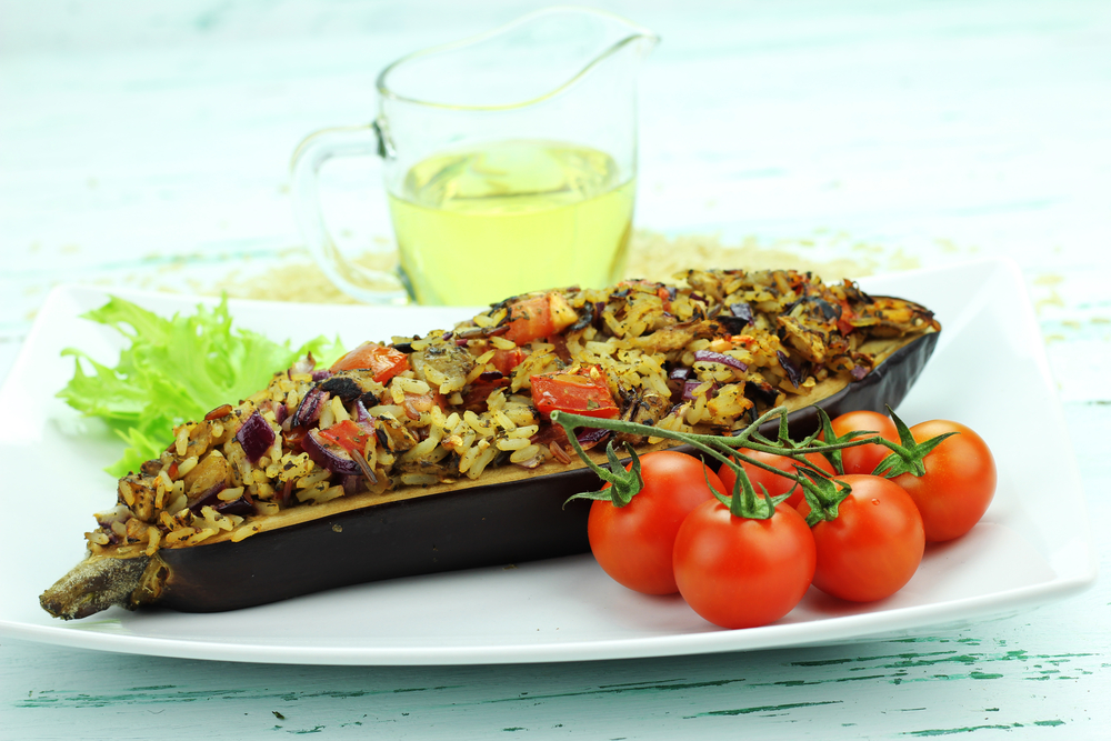 Riso al forno con melanzane