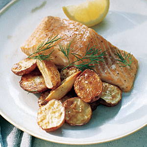 salmone e patate allo sherry
