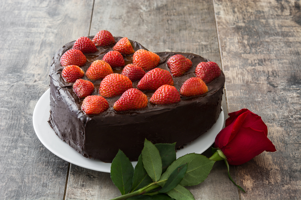 Torta per San Valentino a forma di cuore