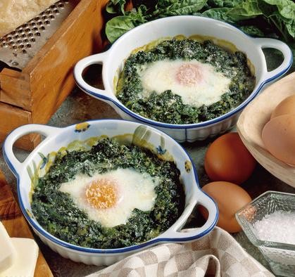 uova cocotte con spinaci